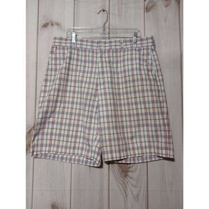 Greg Norman Shorts Men's 36 Red White Blue Plaid‎
